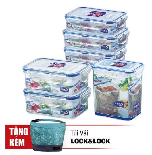 Bộ 6 Hộp nhựa bảo quản thức ăn Lock&Lock Classic HPL815S6
