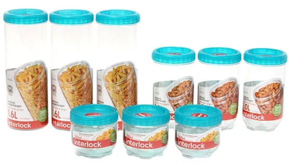 Bộ 9 Hộp bảo quản thức ăn Lock&Lock Interlock INL302S9