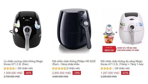 giá nồi chiên không dầu