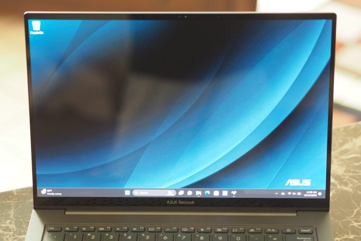 Asus Zenbook 14X OLED front view showing display.