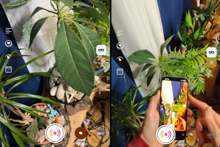 Instagram glasses icon shows Meta Smart Glasses are available.